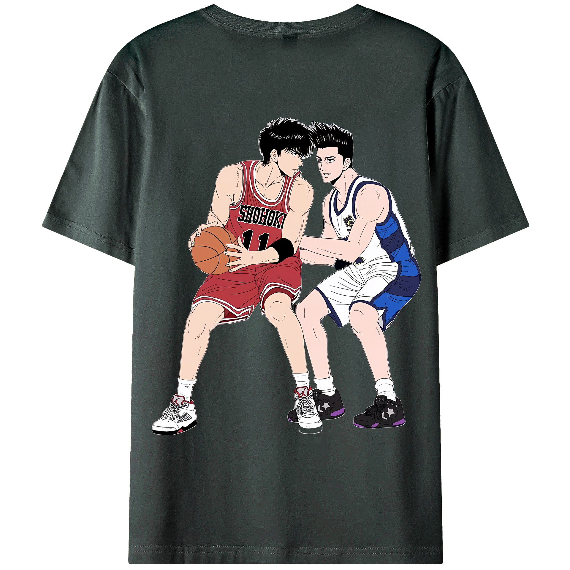 （画像用） SLAM DUNK／スラムダンク 綿100％ メンズ半袖Tシャツ（バックプリント） 通気性